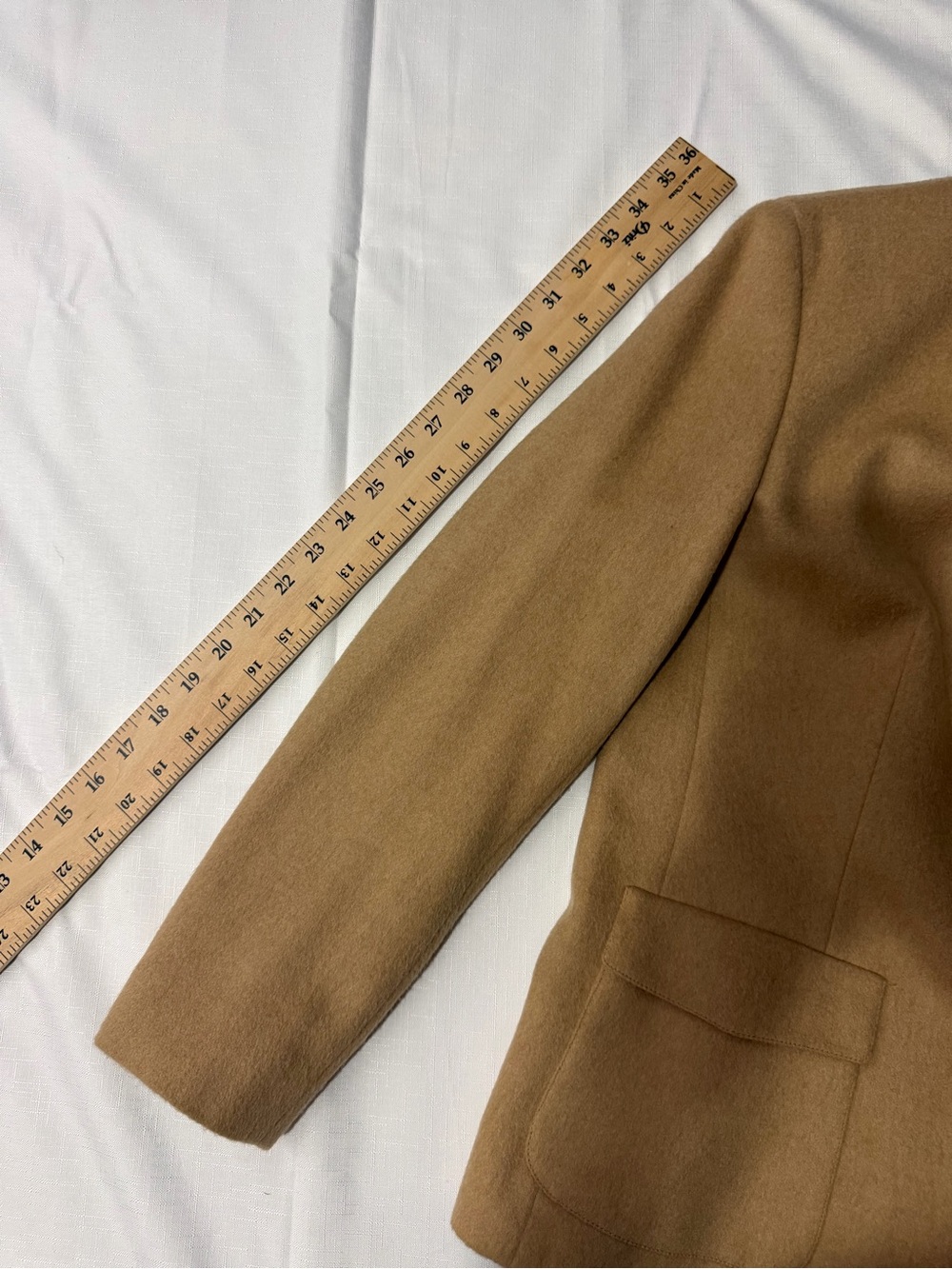 Camel Hair Blazer Made in Italy Stand Collar Jacket Talbots Petites 8 Women VTG - Picture 9 of 12